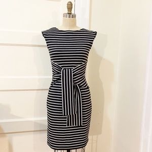 Designer Handmade Black and White Stripe Dress